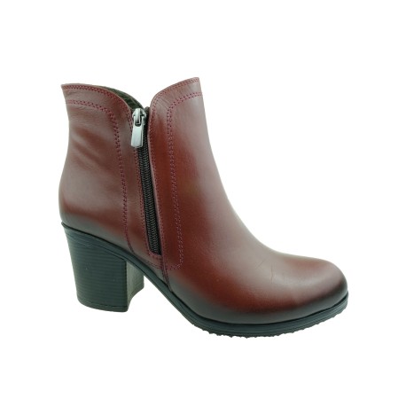 Skórzany botek damski T.Sokolski BAY 678,Kolor bordo