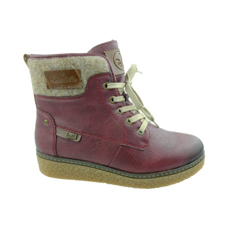 Trzewik damski Rieker Y4023-35B,Kolor bordowy