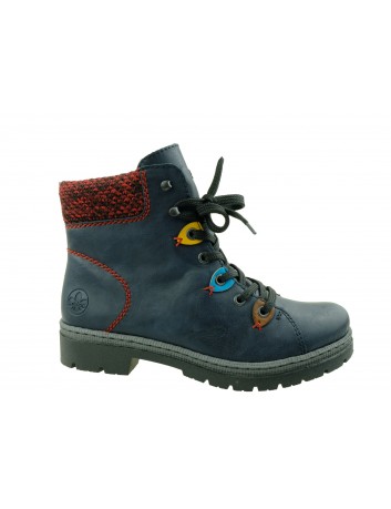 Trzewik damski Rieker RIE Y9433-14N,Kolor niebieski