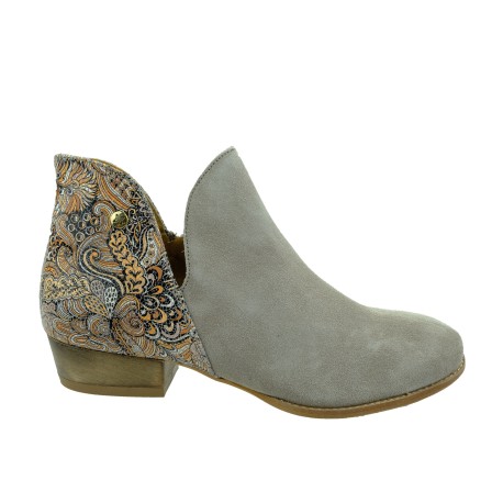 Botki damskie skórzane Maciejka 04091,Kolor beżowy