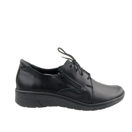 Skórzany półbut damski Wasak 572,Kolor czarny