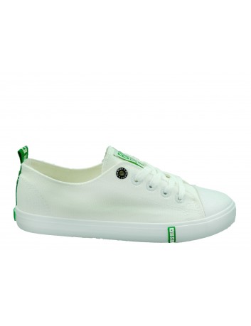 Trampki damskie BIG STAR FF274088,Kolor biały z zielonym
