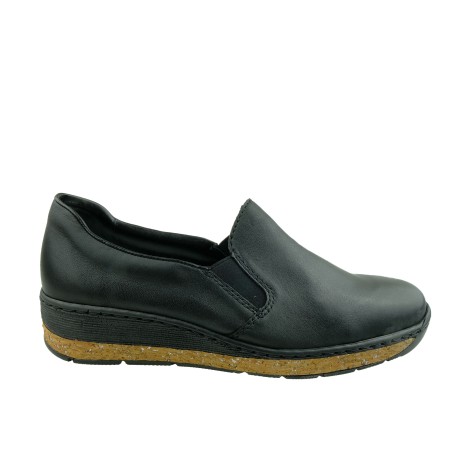 Półbut damski Rieker 59766-00S,Kolor czarny
