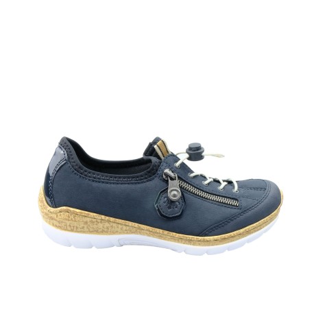 Półbut damski Rieker N4263-14, Kolor granatowy