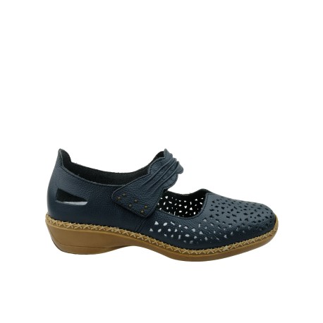 Letni półbut damski Rieker 41399-14B,Kolor granat