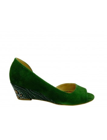 Czółenko letnie skórzane Maciejka  01304, Kolor zielony