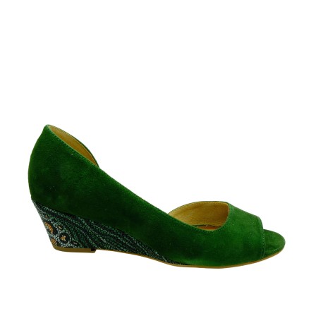 Czółenko letnie skórzane Maciejka  01304, Kolor zielony
