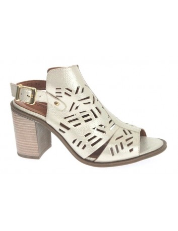 Sandały skórzane damskie na obcasie LU P046-321,T.Sokolski,Kolor beżowy