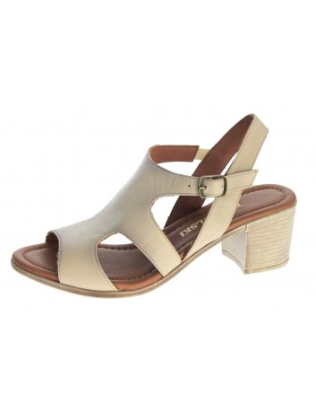 Sandały skórzane damskie ALP 2446 T.Sokolski, Kolor beżowy
