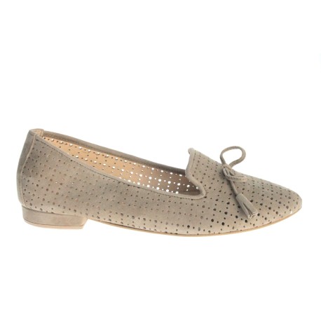 Balerina damska skórzana JUMA 2762 , Kolor beżowy