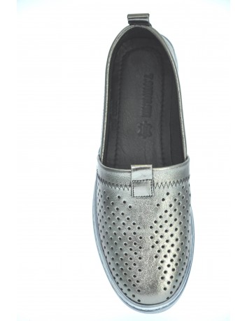 Mokasyny skórzane LP 0226-2002 T.Sokolski,Kolor platynowy