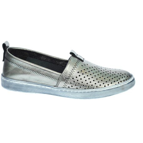 Mokasyny skórzane LP 0226-2002 T.Sokolski,Kolor platynowy