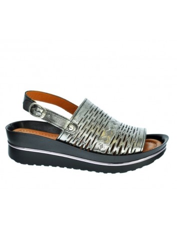 Skórzany sandał damski T.Sokolski LP 0436-27.105 , Kolor srebrny