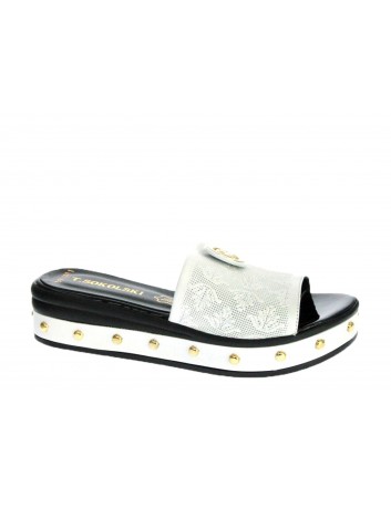 Klapki skórzane damskie T.Sokolski LU G009-2011,Kolor biały