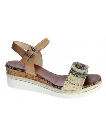 Skórzany sandał damski Hiszpańska marka Porronet L-2553, Kolor beżowy