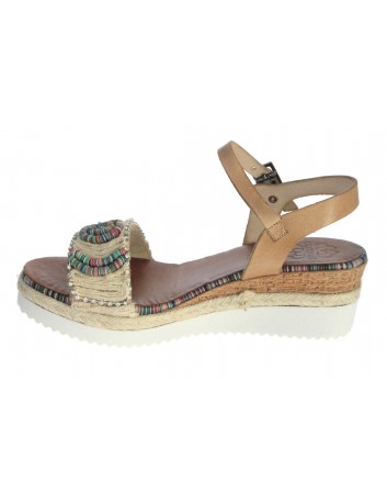 Skórzany sandał damski Hiszpańska marka Porronet L-2553, Kolor beżowy