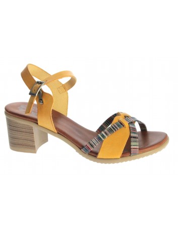 Sandał skórzany damski Hiszpańkiej marki Porronet L-2545,Kolor żółty