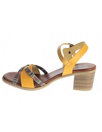 Sandał skórzany damski Hiszpańkiej marki Porronet L-2545,Kolor żółty