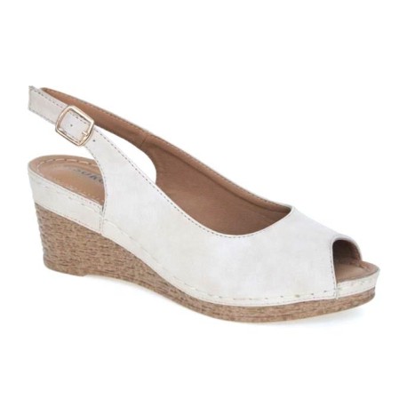 sandał damski na koturnie T.Sokolski YE 20L-03, Kolor beżowy