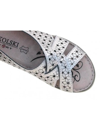 Sandał skórzany damski T.Sokolski LIN L20-13,Kolor srebrny