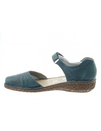 Skórzany sandał damski Rieker M0969-13A, Kolor niebieski