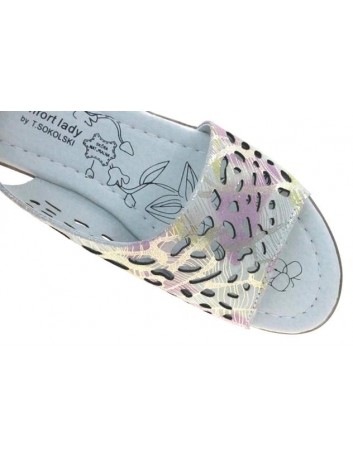 Sandał skórzany damski  T.Sokolski FC L20-05, Kolor kwiat-żółty