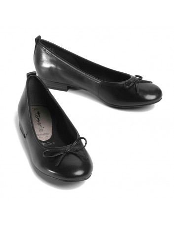 Balerina skórzana Tamaris 1-22114-25B,czarny