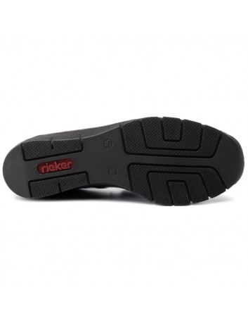 Skórzany półbut damski Rieker 53751-00S,czarny lakier