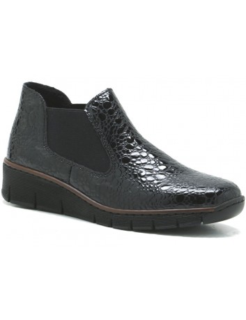 Skórzany półbut damski ocieplany Rieker 53790-45G,czarny