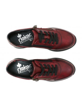 Sportowy półbut damski Rieker N4321-35V,bordowy