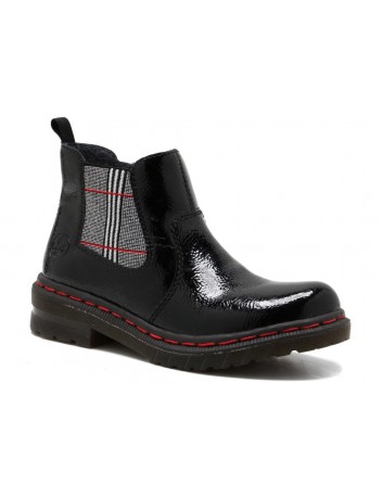 Skórzany półbut damski ocieplany Rieker 76264-00B,czarny