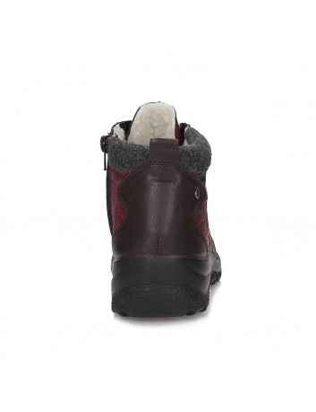 Skórzany półbut damski ocieplany Rieker L7144-35W,bordowy