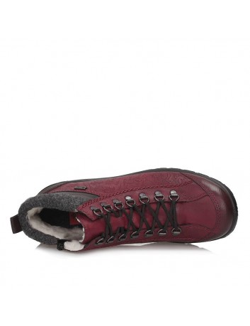 Skórzany półbut damski ocieplany Rieker L7144-35W,bordowy