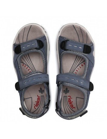 Skórzany sandał damski Rieker 68874-14 kolor jeansowy