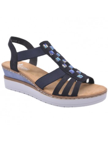 Sandał damski Rieker V3822-14 granatowy