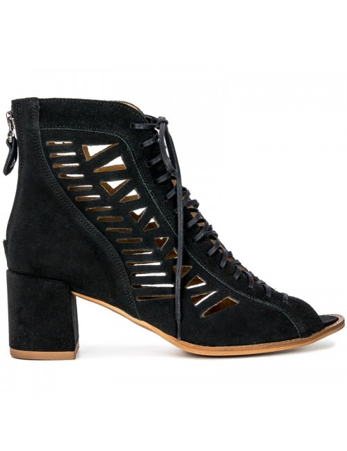 Botki damskie skórzane Maciejka 04040-01czarny