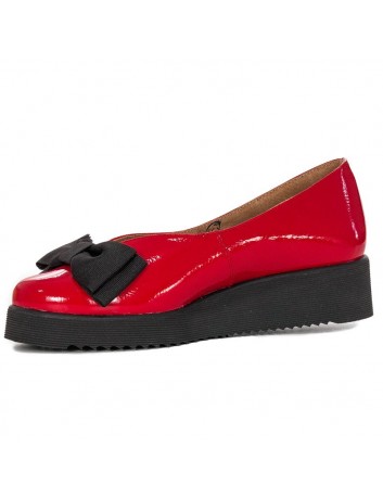 Balerina damska skórzana Maciejka 05062-08 czerwony lakier