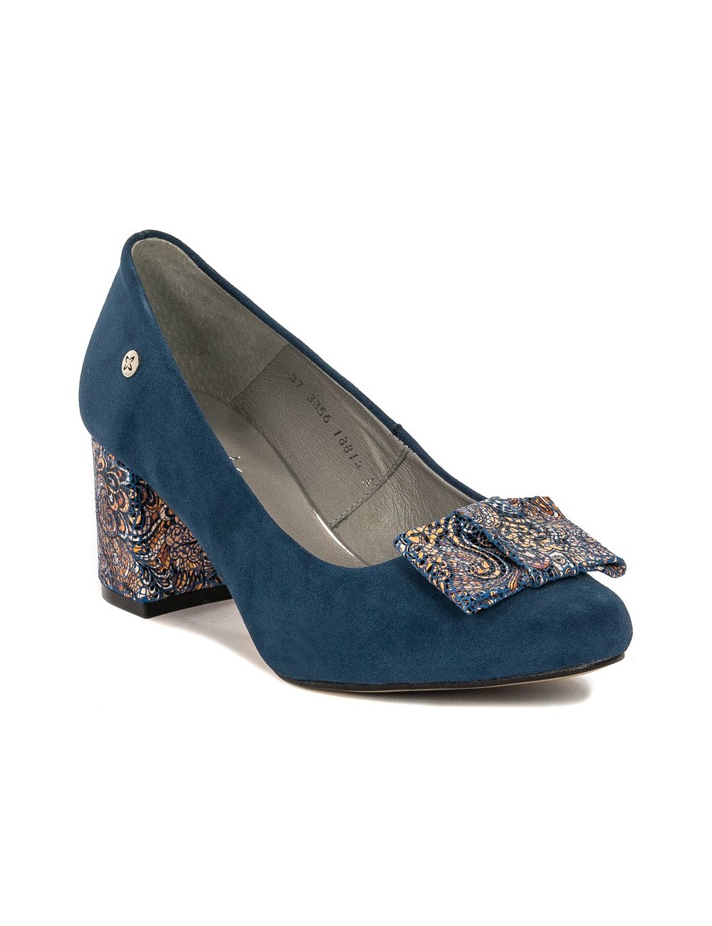 Czółenko skórzane Maciejka 3356A-17 granatowy