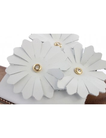 Skórzany klapek damski JUMA 2833 biały