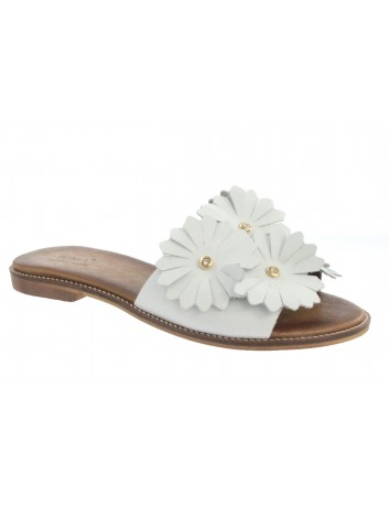 Skórzany klapek damski JUMA 2833 biały