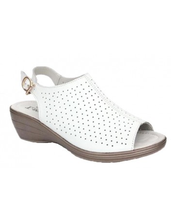 Sandał skórzany na koturnie T.Sokolski LIN 19-13 biały