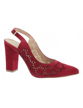 Sandał damski skórzany JUMA 2821 czerwony