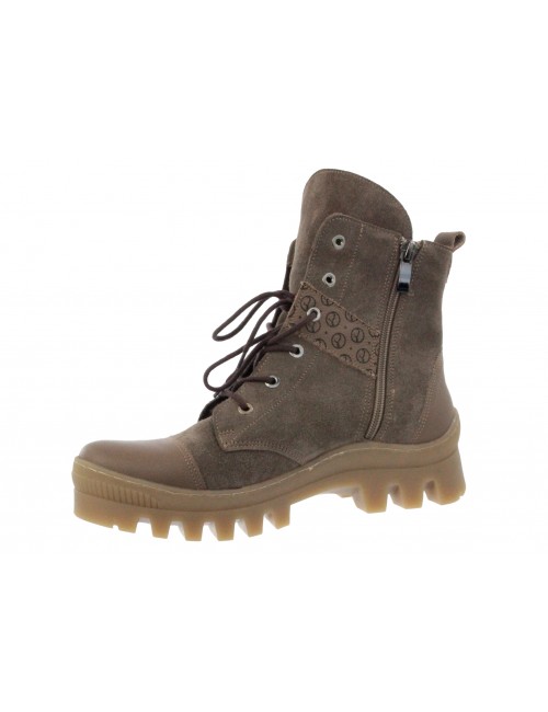 Skórzany trzewik damski JUMA 2842 khaki zamsz