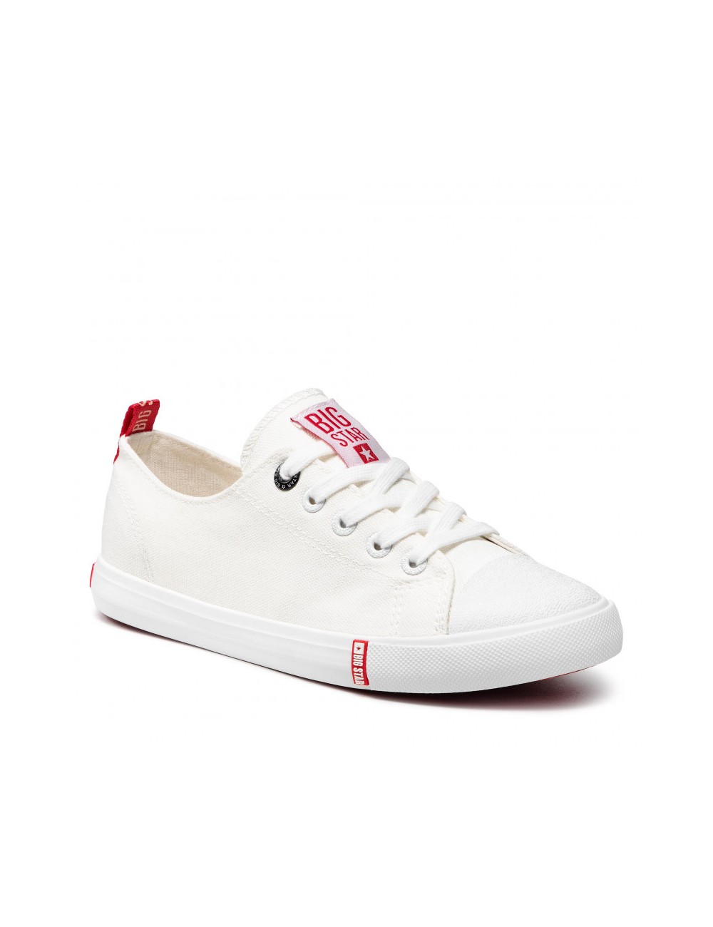 Trampki damskie BIG STAR FF274087 biały z czerwonym